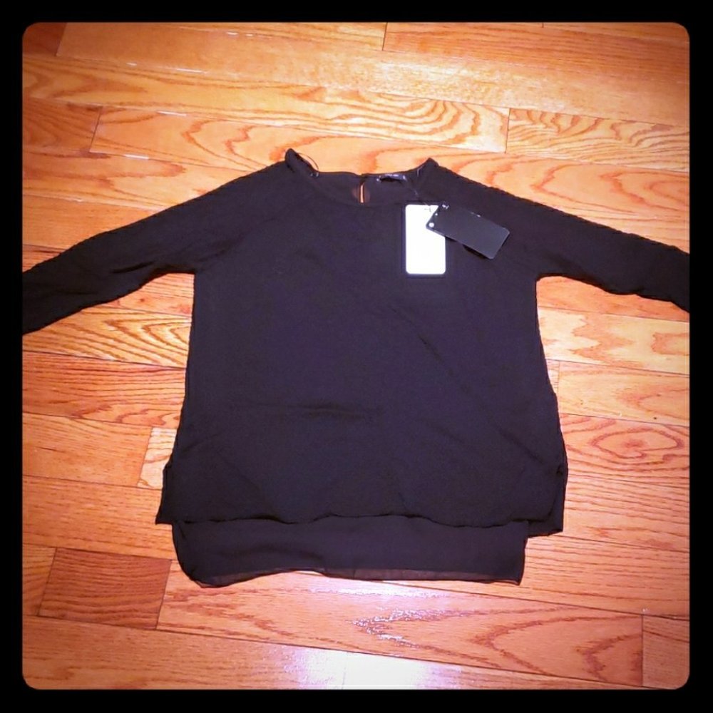 Zara women's knit long sleeve twofer size M NWT Made in Turkey